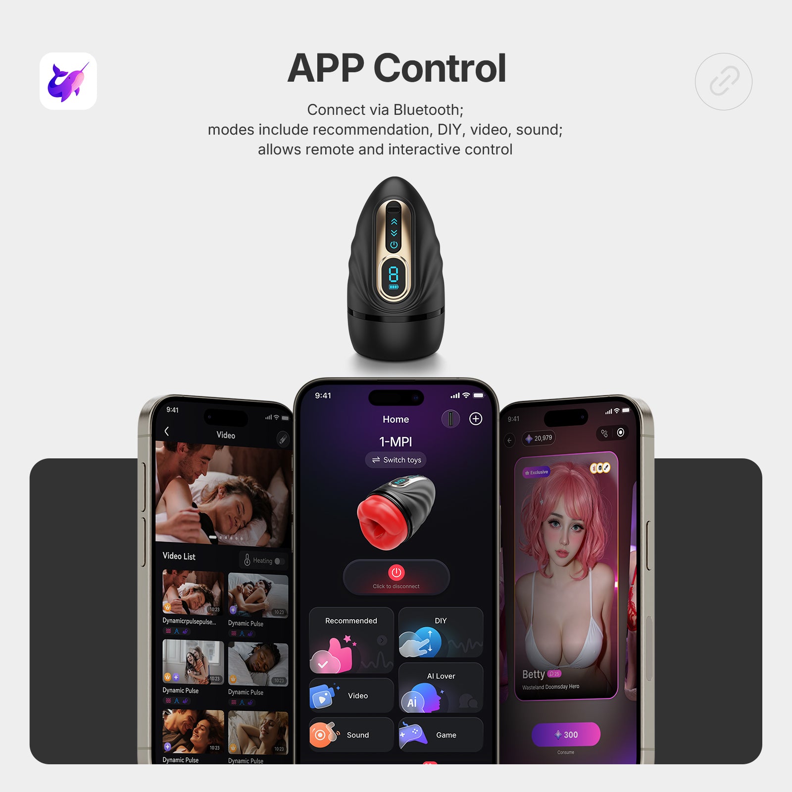 1-MP| Smart Masturbator mit App-Steuerung
