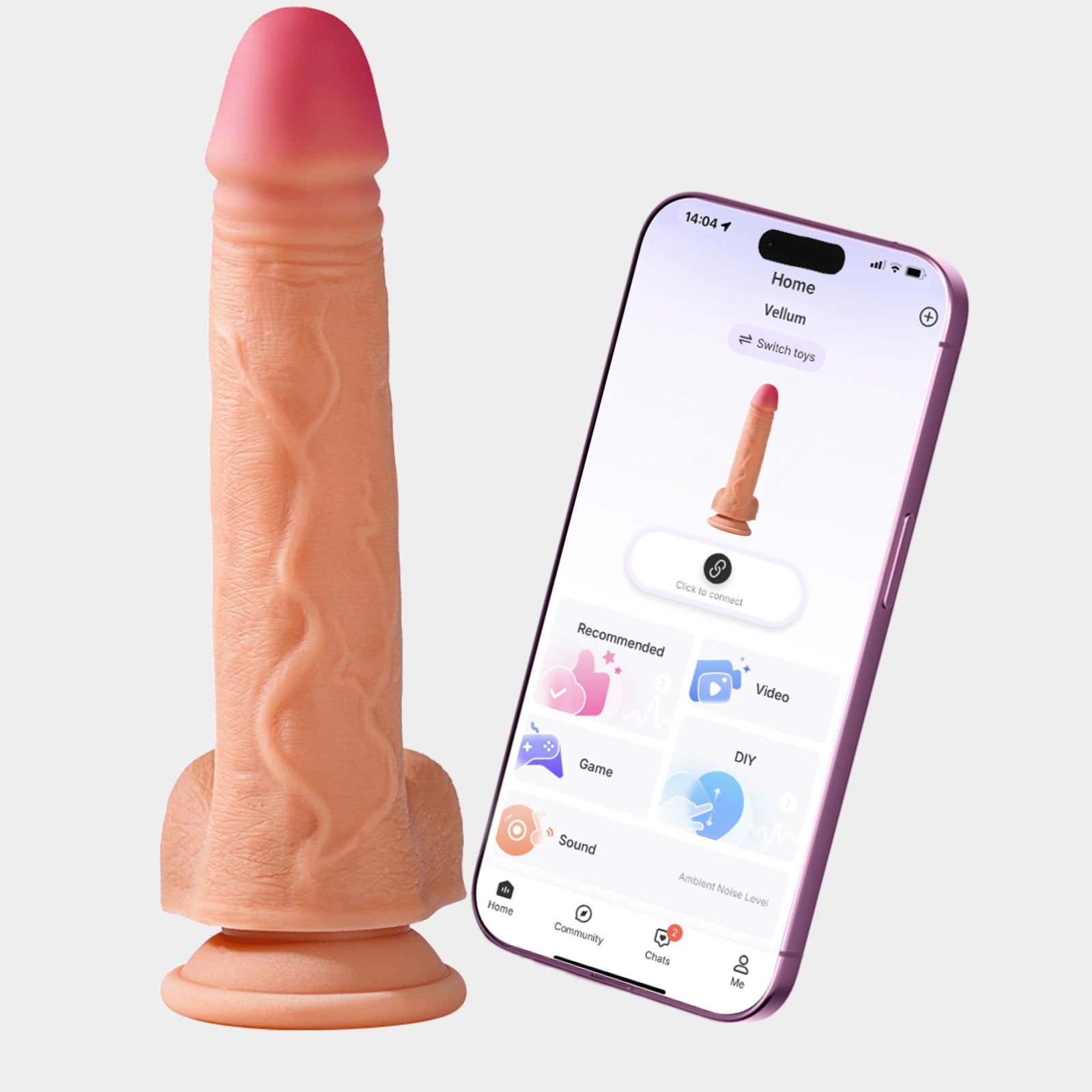 DUKEDAZZLE| APP-Vibrierender Dildo mit Penetration