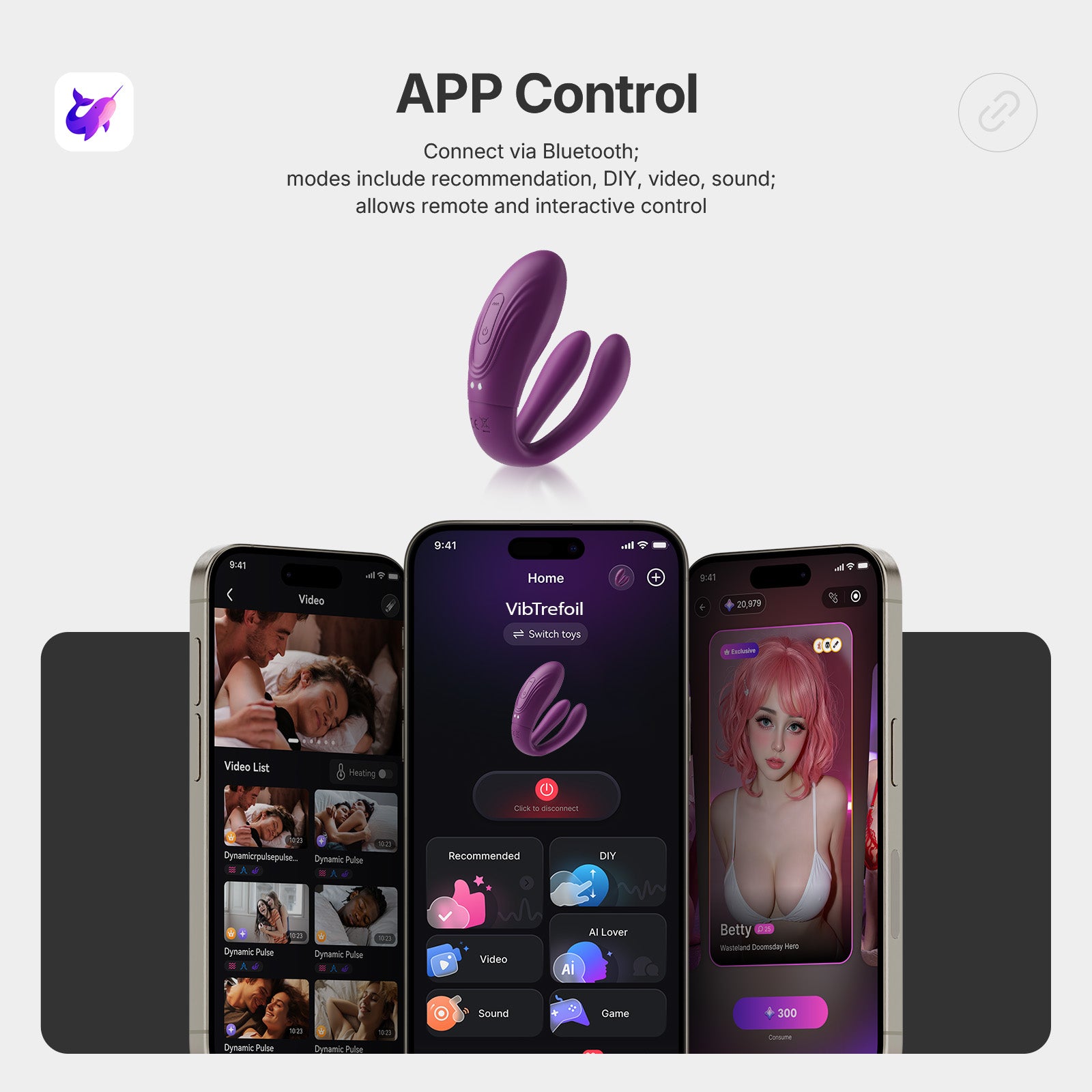 VIBTREFOIL| APP-gesteuerter Schmetterlings-Vibrator